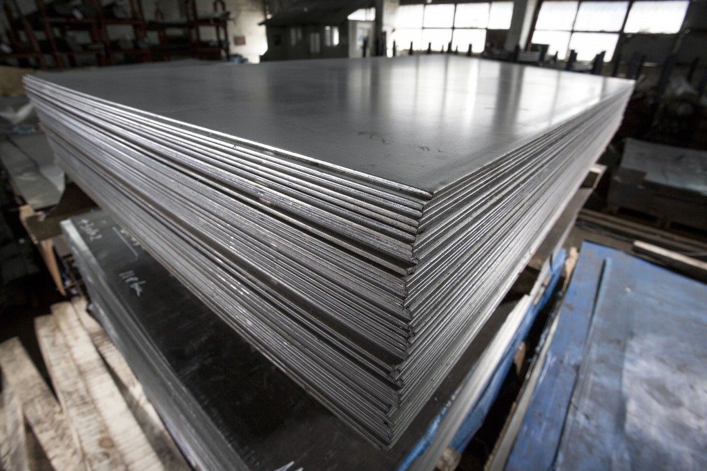Stacked metal sheets